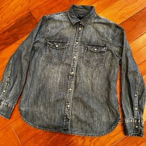 Jcrew Denim Button Up with Pearl Button Detail
